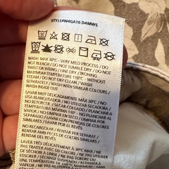 GUESS Taupe Floral Spring Straight High Girly Jeans with Cream Print - Picture 8 of 11